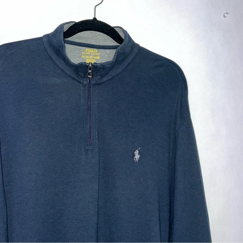 Ralph‎ Lauren Polo Sweater Men's XXL Blue Performance Pullover 1/4 Zip Golf